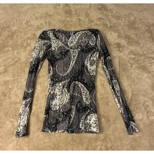 VTG BKE Womens Purple Paisley Lace Top Small 90s Canada Y2K Rockstar Whimsigoth